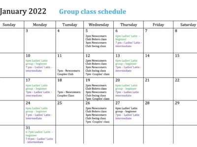 January Group Classes